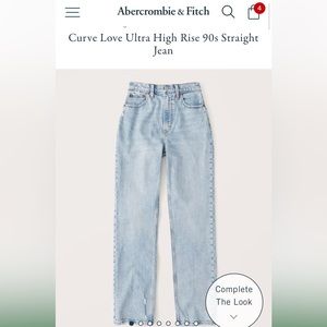 Abercrombie Curve Love Ultra High Rise 90s Straight Jeans Light Color